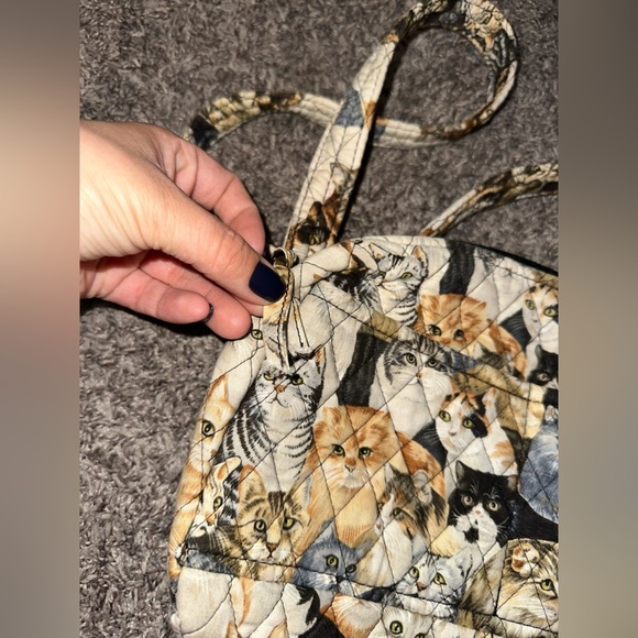 Vintage Larenda Stitched Kitty Cat Quilted Crossbody Handbag - Picture 9 of 13